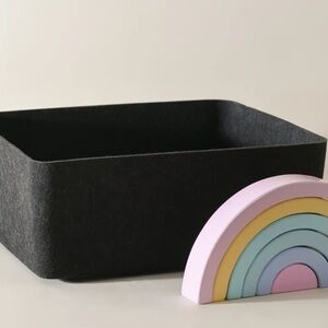 SORTJOY The Sculpted Bin Large Set of 3 Carbon Storage Basket